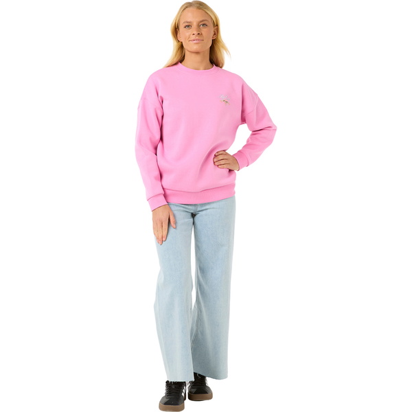 2025 Rip Curl Womens Hibiscus Diamond Heritage Crew 083WFL - Pink